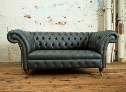 Chesterfield 2 Seater Sofa Leather Sofa Couch Upholstery Seat Suite Two-seater new